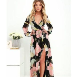 Lulu's Wondrous Lilies Maxi Dress